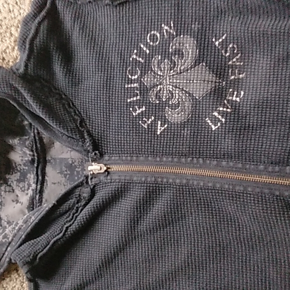 Affliction reversible zip up hoodie - Picture 3 of 8